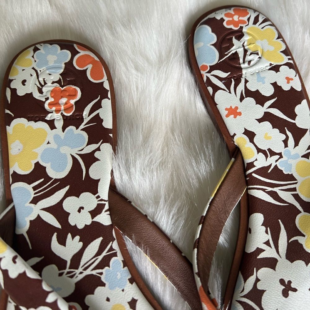 Tory Burch Women's Benton Thong Flats Sandals floral print - Picture 3 of 7